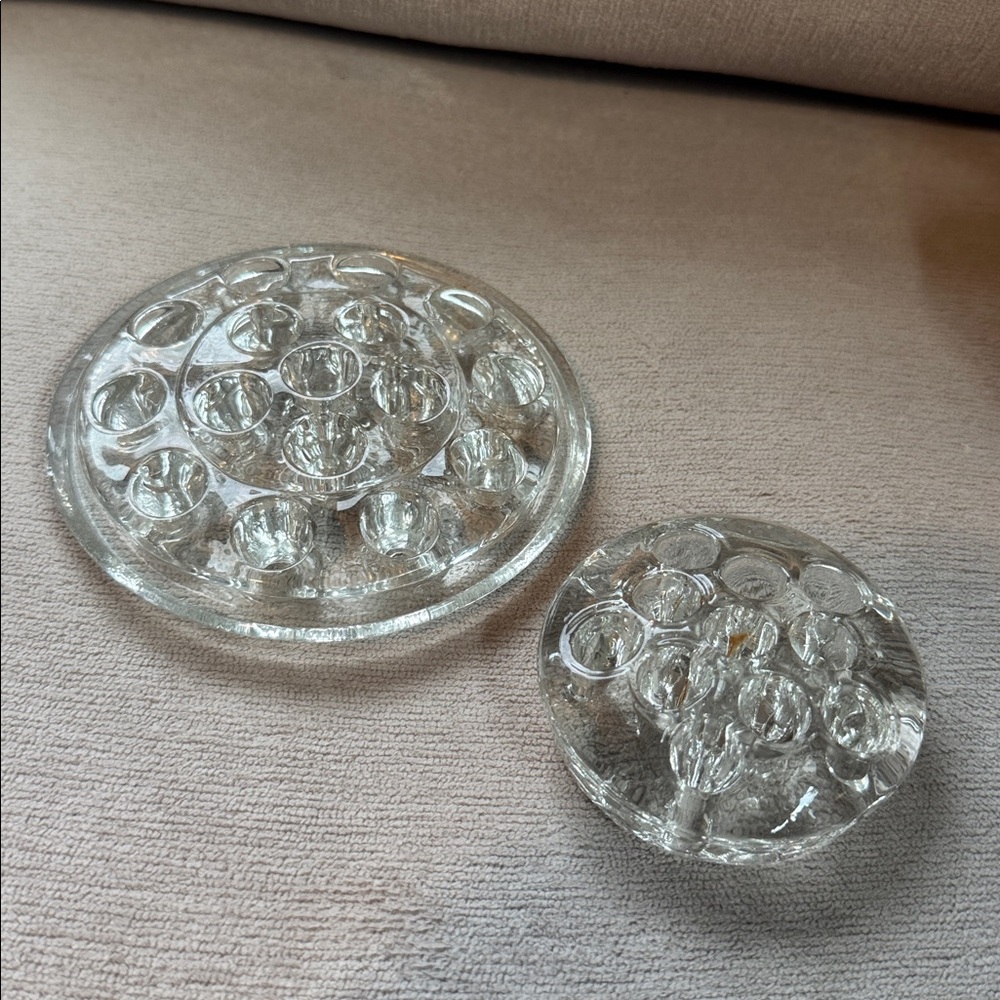 Vintage glass flower frog